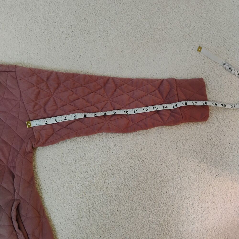 Mauve Pink Quilted Pullover Drawing Minimalist Geometric Hoodie Size  Xl - Picture 5 of 8